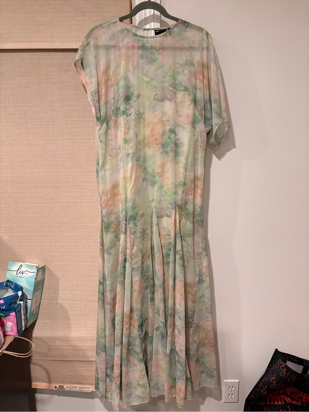 ASOS Design Pastel Tie-Dye Maxi Dress in Mint and Blush